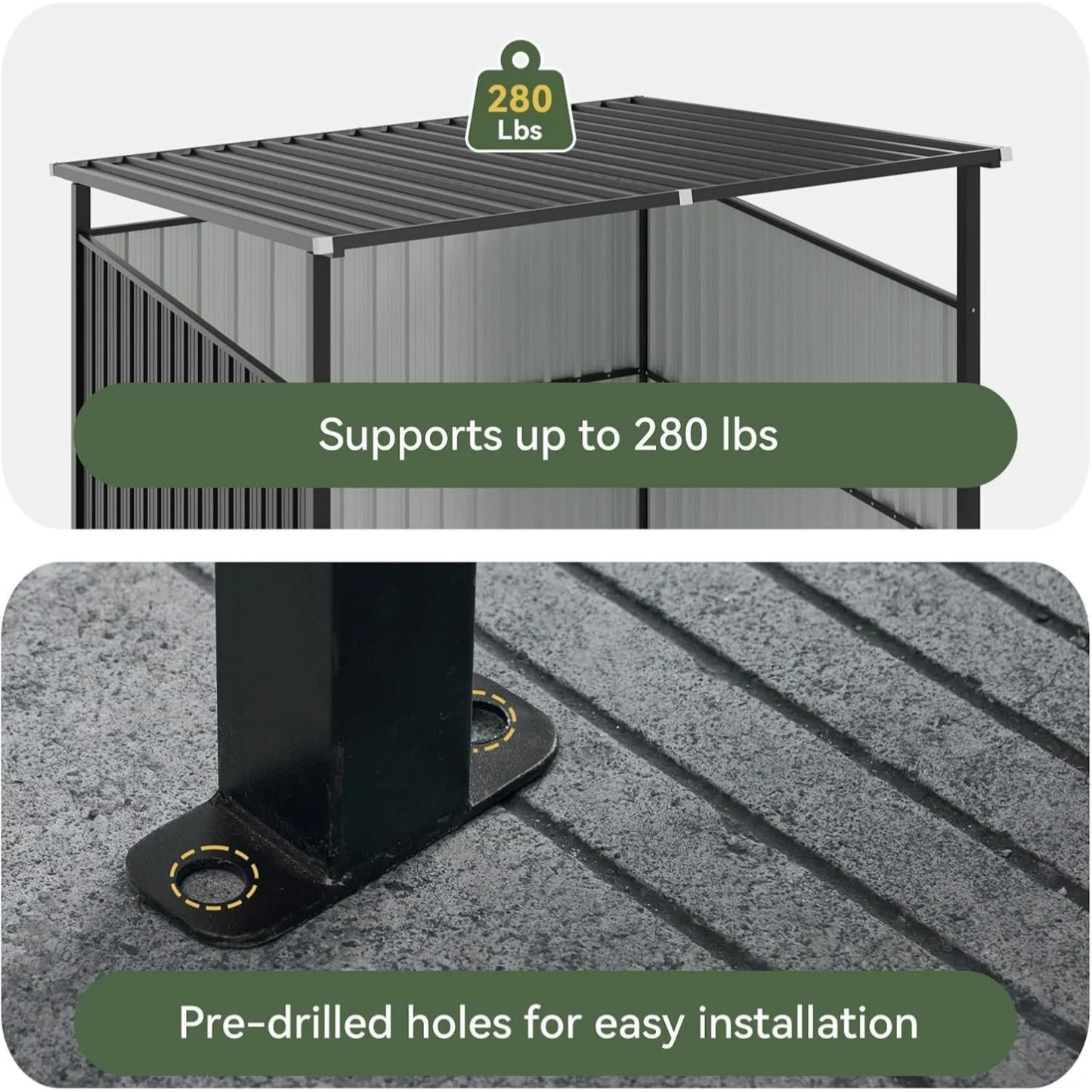 Nordivale 6x6FT Outdoor Metal Grill Gazebo BBQ Shelter Patio Awning for Backyards Decks