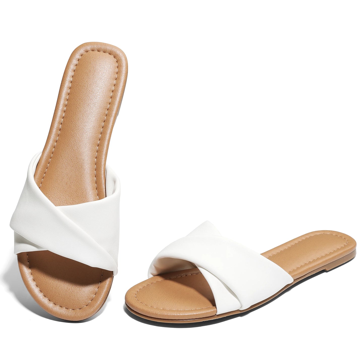 Women's Smooth Sandals With Open Toes Summer Slippers Fashionable Soft And Comfortable Slip-on Beach Shoes