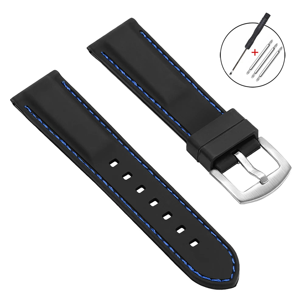 Band 18mm 20mm 22mm 24mm Wristabnd for Bracelet Soft Silicone Watch Strap Men Women Sport Waterproof Belt