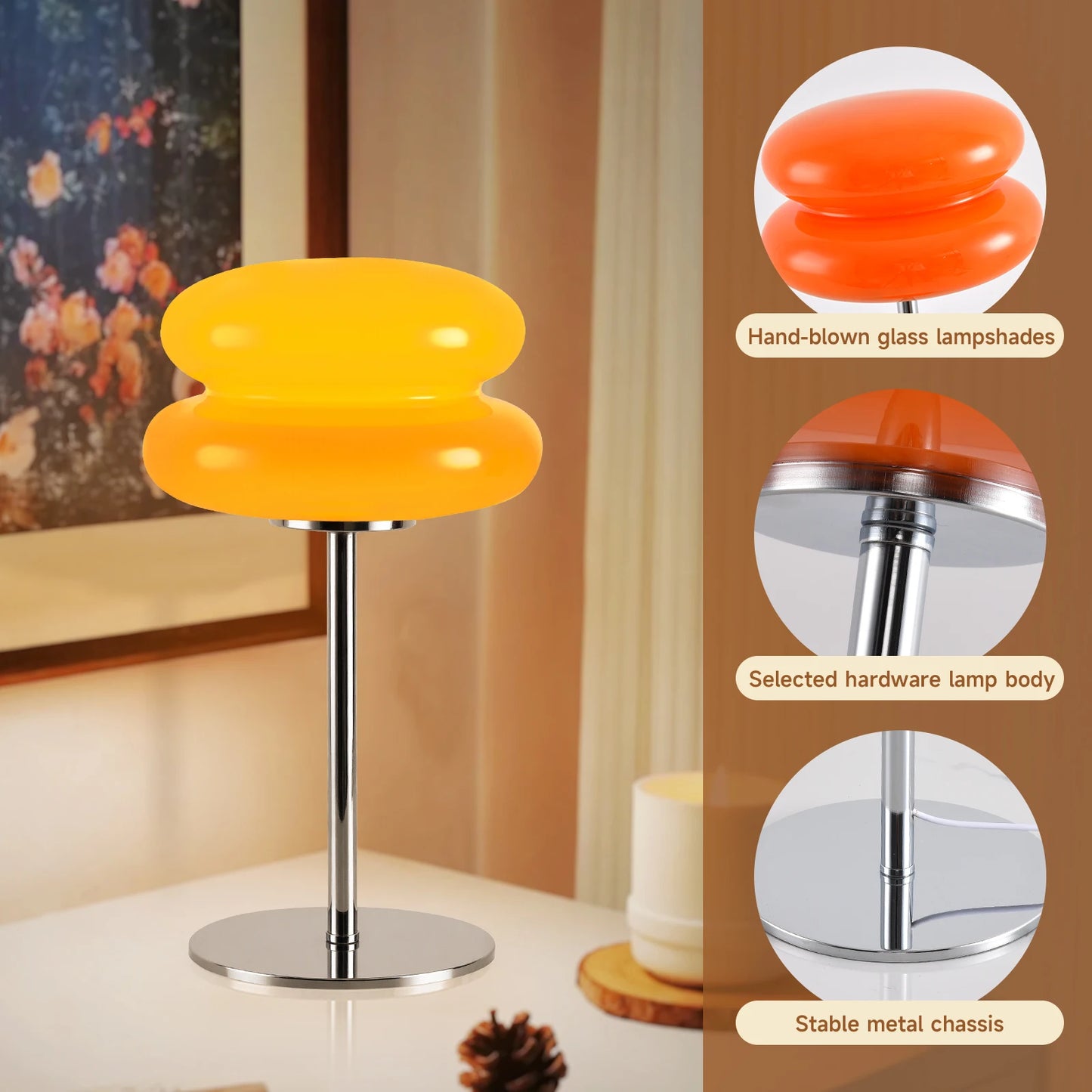 Cream-Style Creative Bread Night Light - Children's Room Bedside Lamp Birthday Gift Cute Bedroom Table Lamp Dimmable Sleep Ambiance Light Home Decoration Ornament - Orange