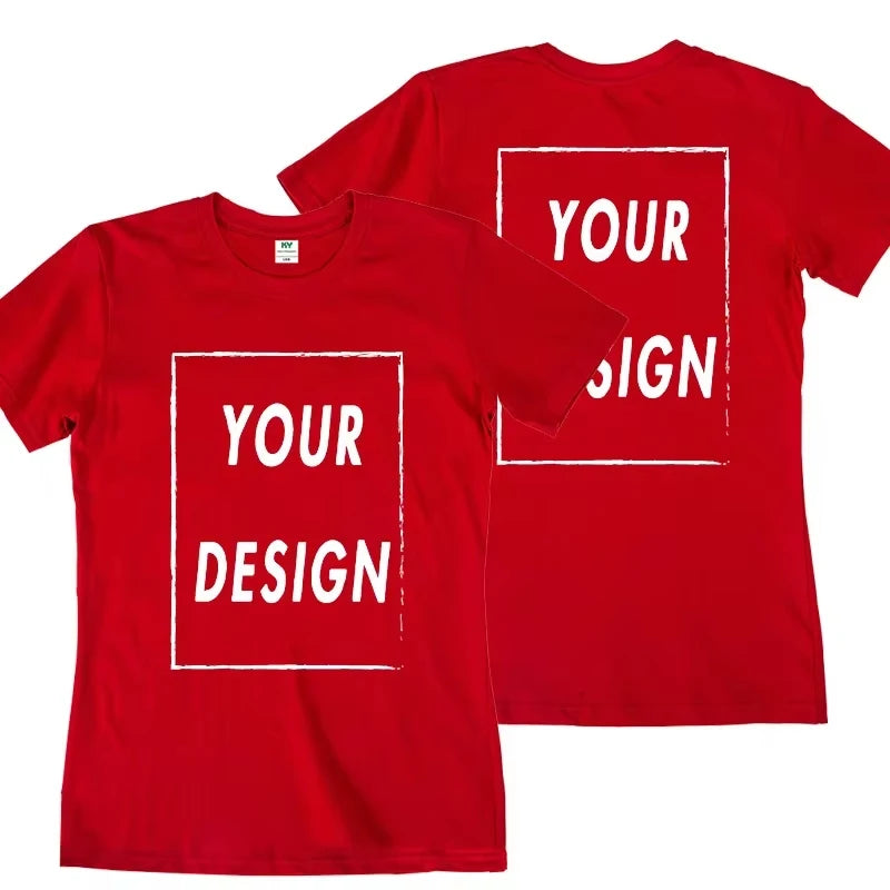 Custom Team T-Shirt for Men & Women, Personalized Front Back Print Tee, Custom Text Logo Customizable Design High Quality Casual Top