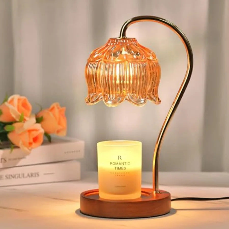 Strawberry Candle Warmer Lamp Height Adjustable, Lotus Strawberry Flower Lamp for Yankee Village Candles, Cute Candle Lamp with