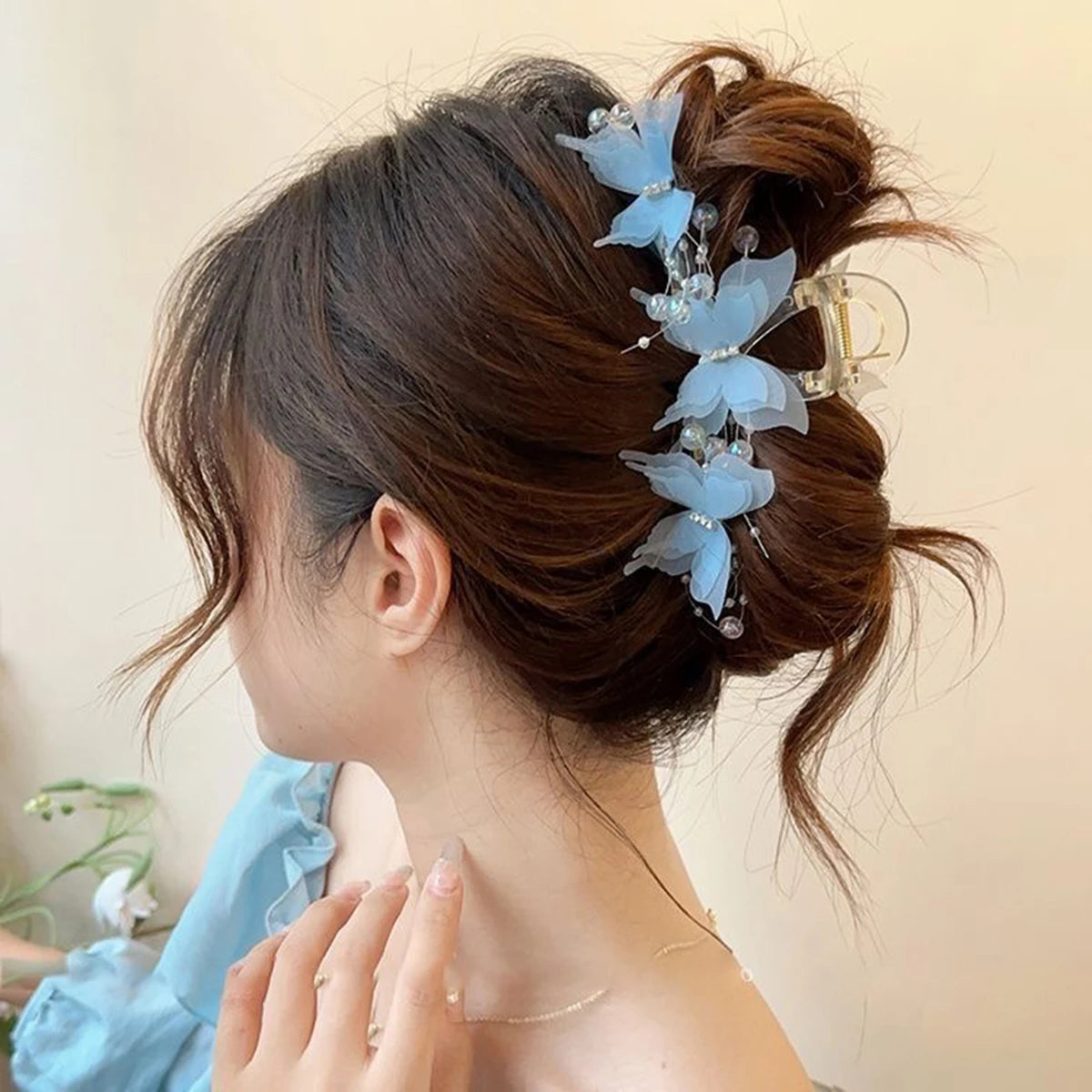 Super Fairy-Like Butterfly Hair Clip, Large Shark Clip, Back-Of-Head Hair Clip for Girls and Women,