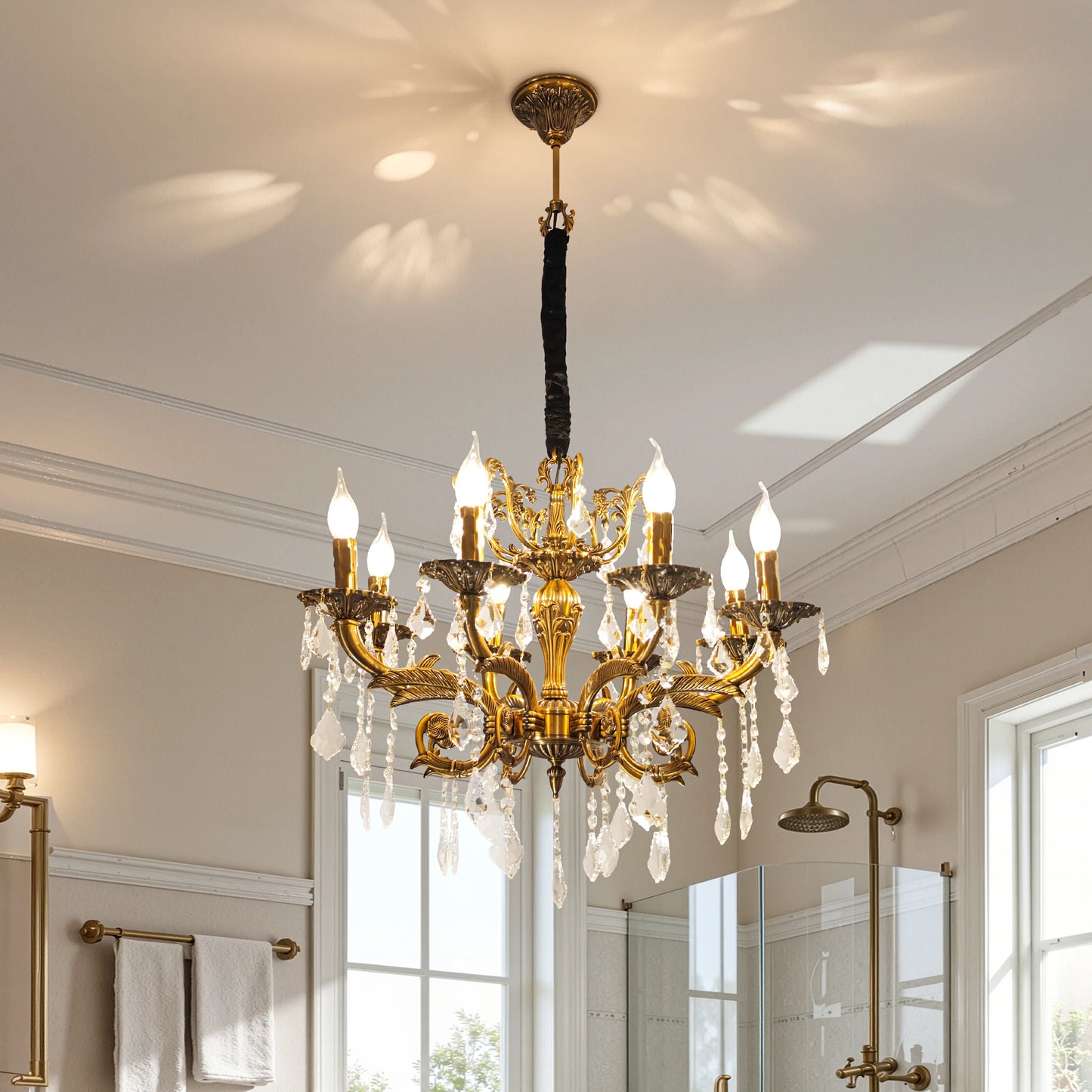 Vintage Crystal Chandelier Ceiling Pendant Light for Living Room Hallway