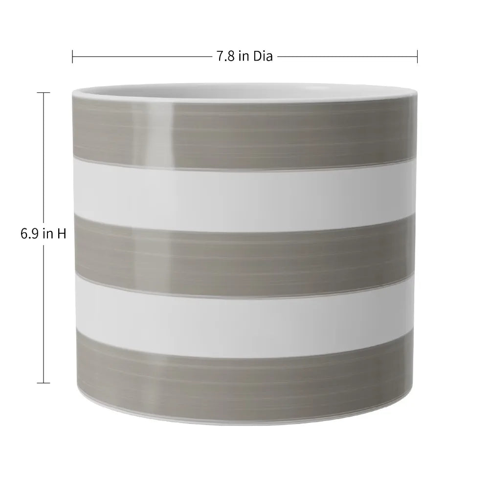 Gray and Vanity Dream Ceramic Flower Pot Round Birch Pattern Planter Indoor Outdoor Home Garden Decor
