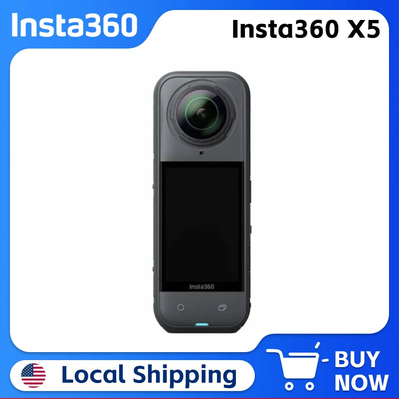 Insta360 X5 8K30fps 360 Video with Dual 1/1.28" Sensors 208 Mins Battery Life Tougher, Replaceable Lenses