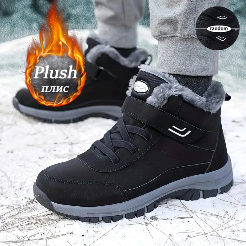 Women Winter Fleece Lined Snow Boots Adjustable Hook Loop Ankle Booties Non Slip Wear Resistant Outdoor Hiking Shoes Warm Cold Resistant Casual Walking Footwear 2026 New Arrival