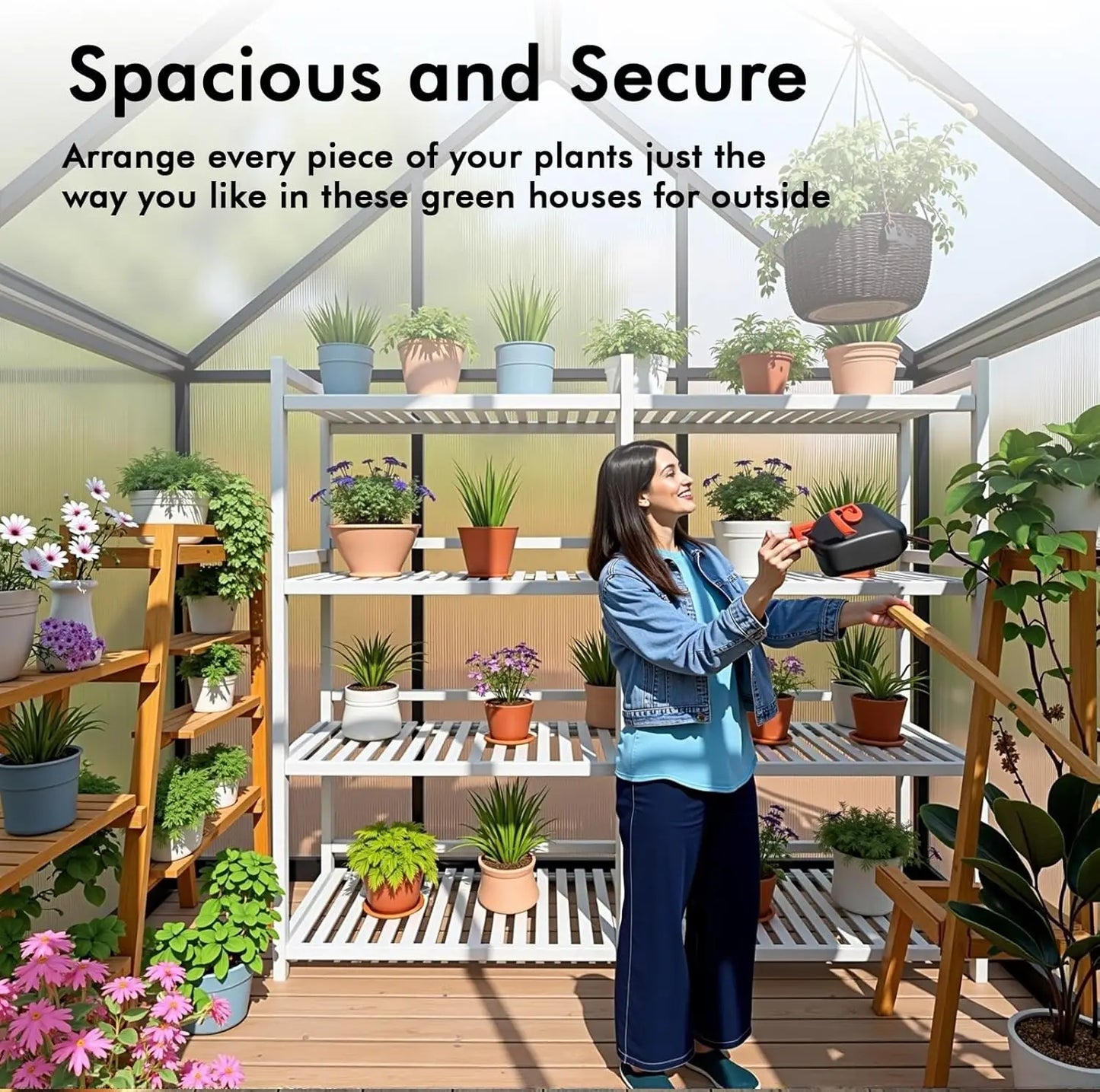 6×4FT Small Greenhouse, Walk in Greenhouse with Electronic Thermometers, Enhanced Aluminum Small Greenhouse for Outdoors