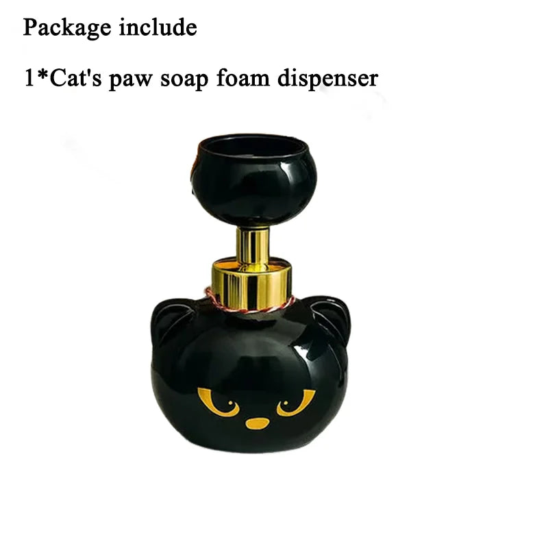 Cute Cat Paw Foam Soap Dispenser Funny Cute Cat Paw Flower Shape Foam Soap Pump Bottles Cat Lover Gift for Bathroom Kitchen