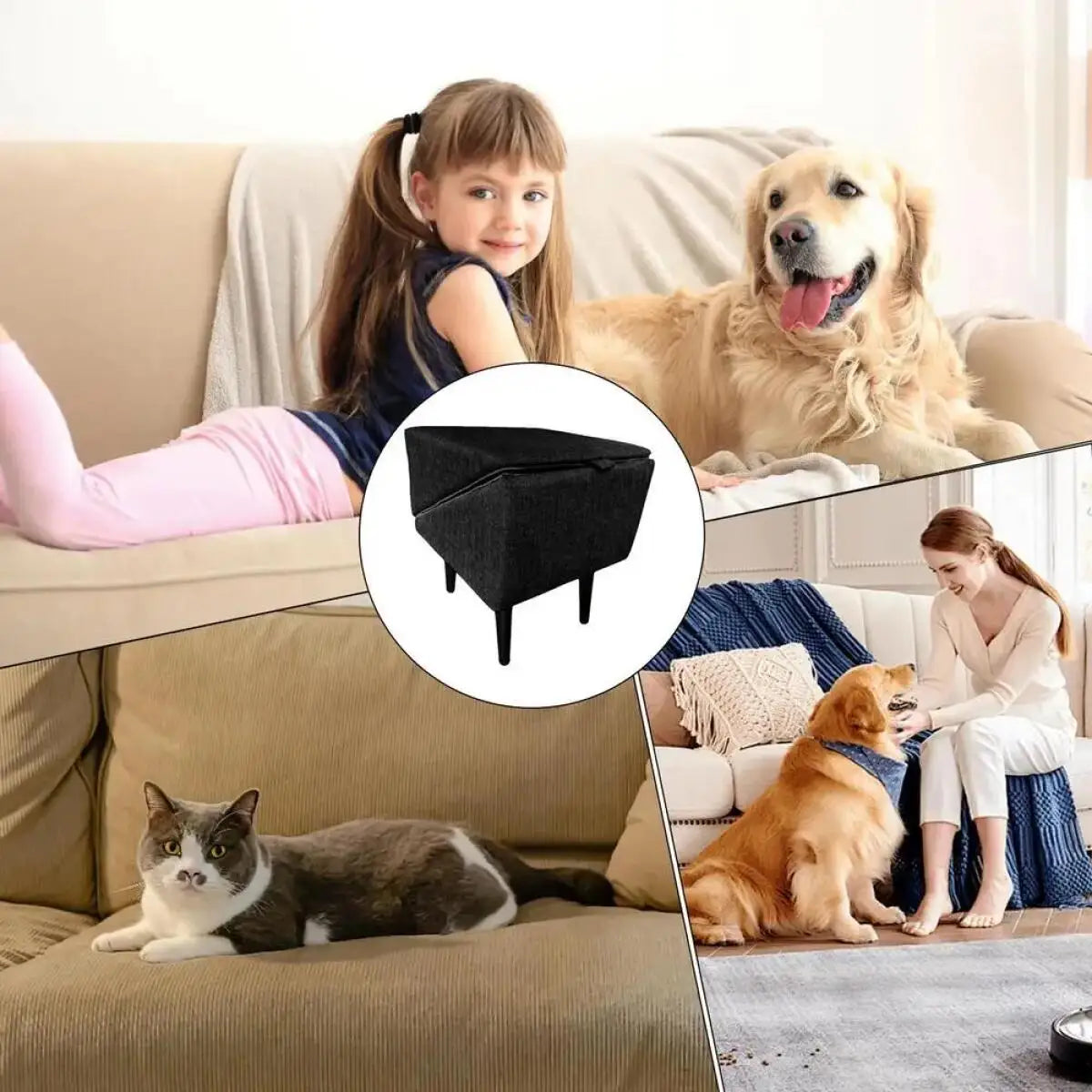 Dog Ramp Stairs Foldable 2-in-1 Wooden Pet Step Stool Non-Slip Portable Space Saving Access for Small Dogs And Cats Beds/Sofas with Gentle Incline for Rehabilitation