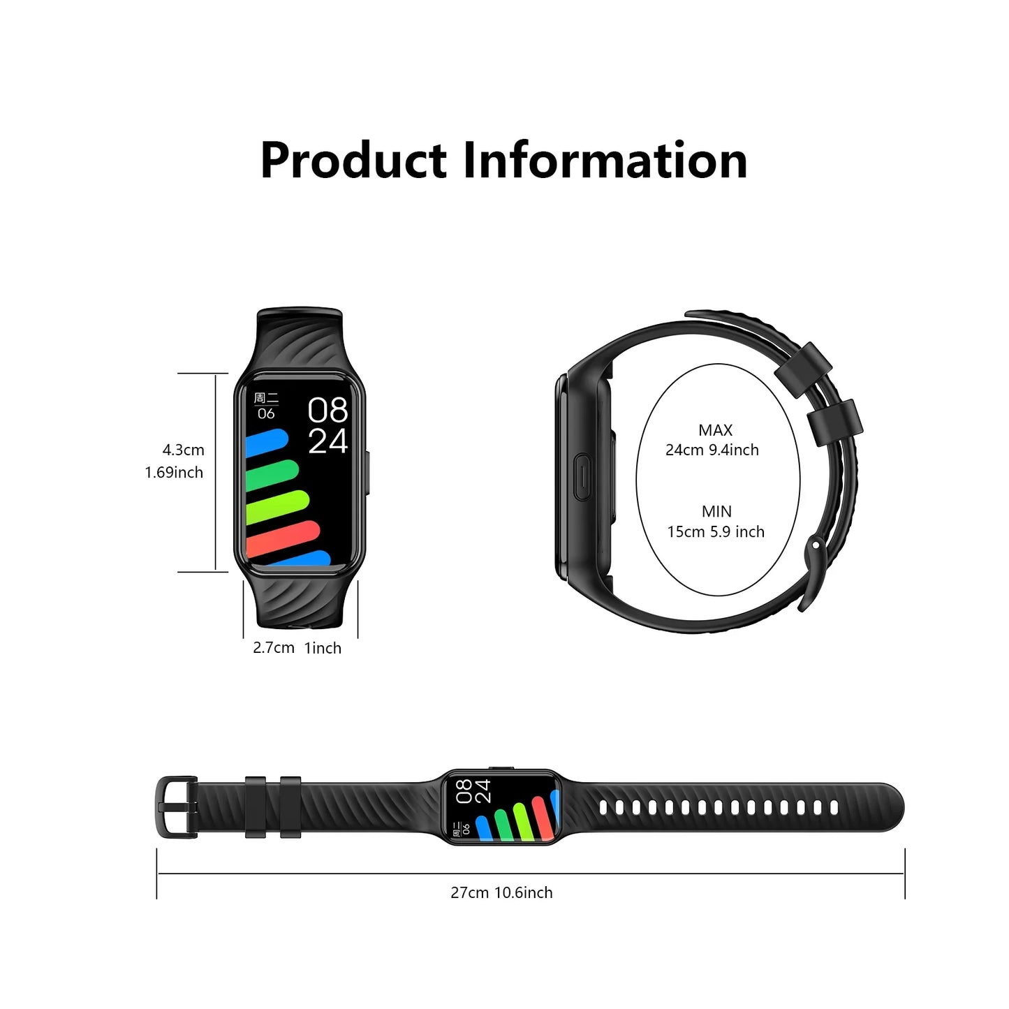IOWODO R10 Sport Smart Watch for Men Women 1.47‘’ TFT Display Blood Oxygen Heart Rate Health Monitoring Bluetooth Smartwatch
