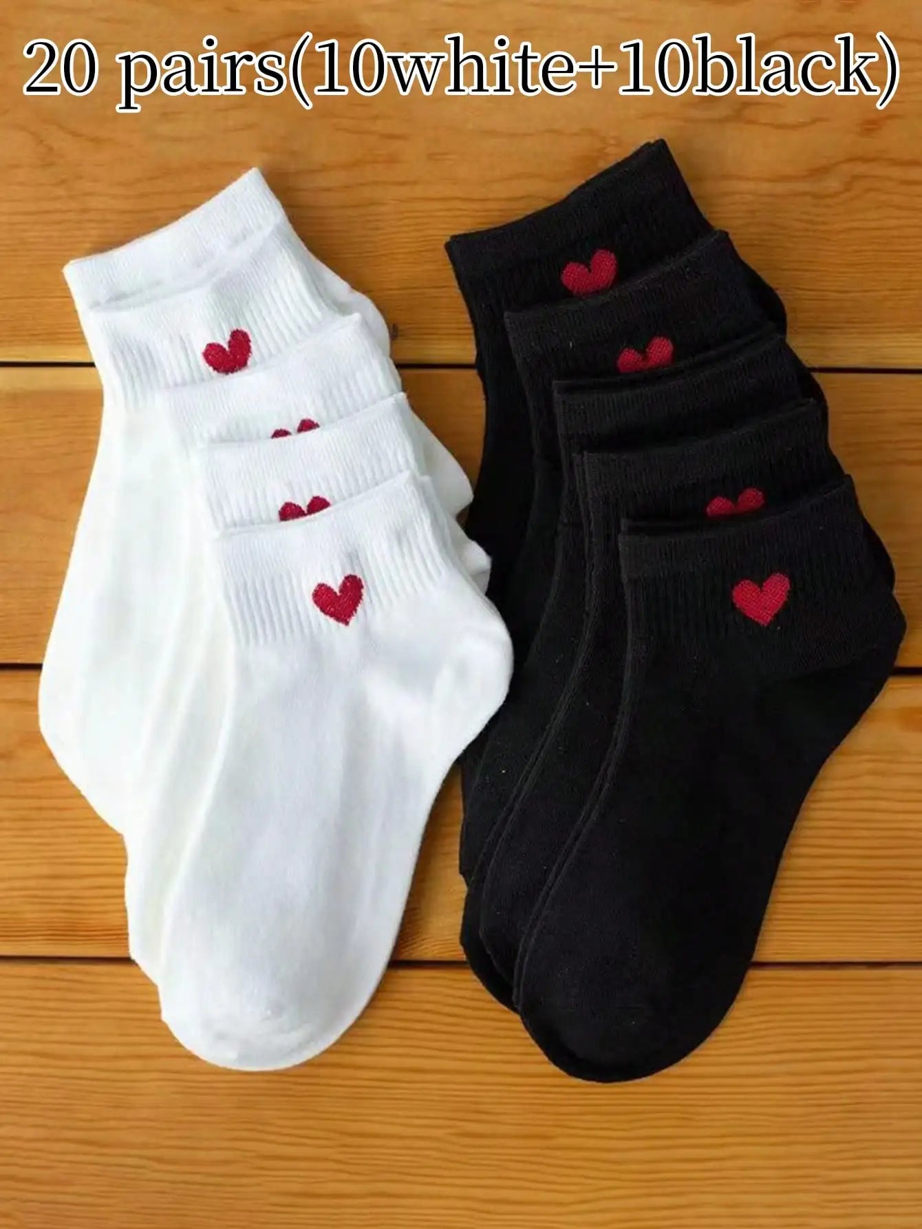 1/5/10/20 Pairs Women/Couple Cute Heart Pattern Versatile Ankle Socks, Invisible Socks, Suitable For Daily Wear, Festivals, Outdoor Christmas Gift