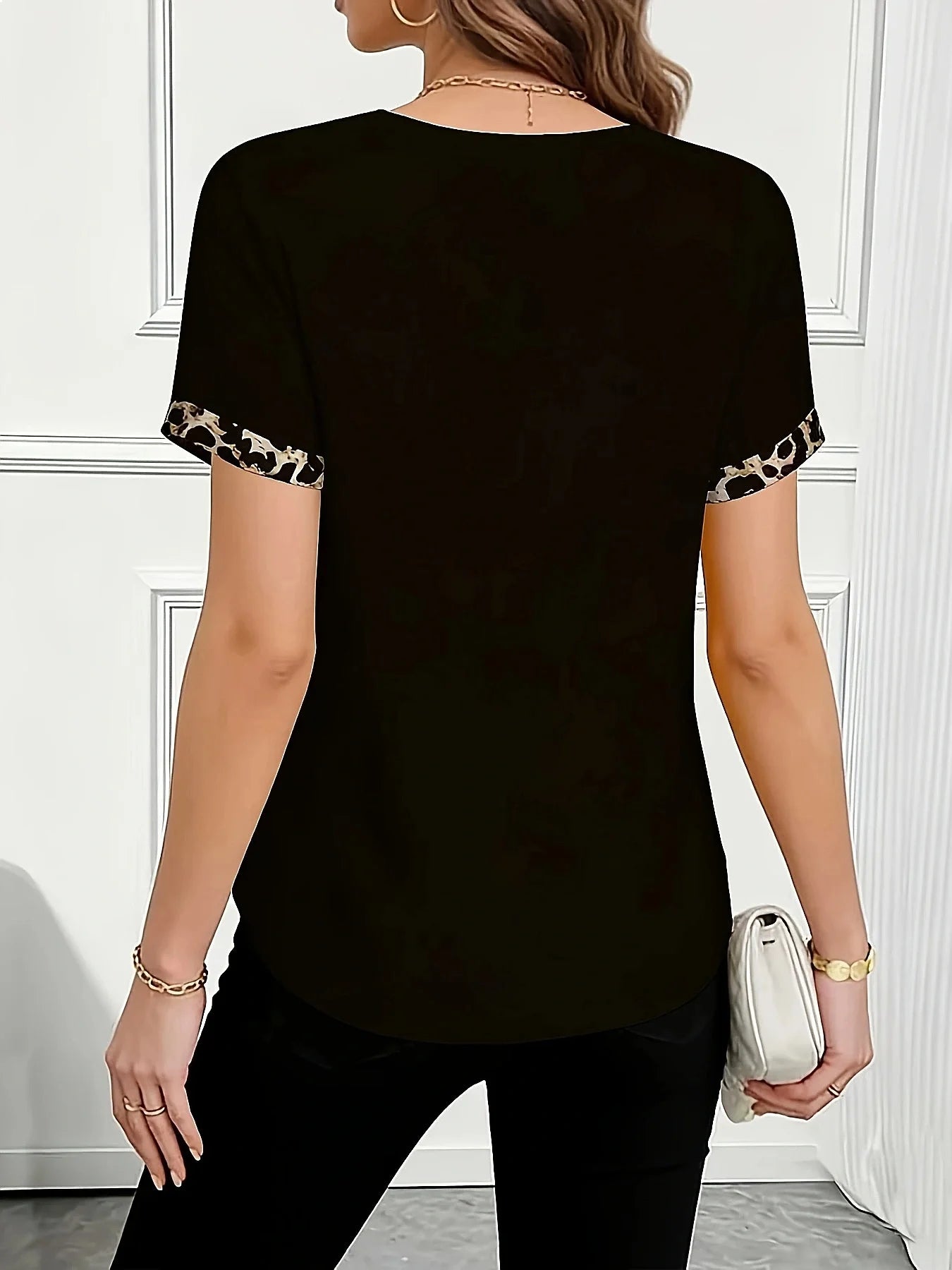 Temperament Loose Woman Shirt Fashion Casual Blouse Elegant Short Sleeve Holiday Weekend Top