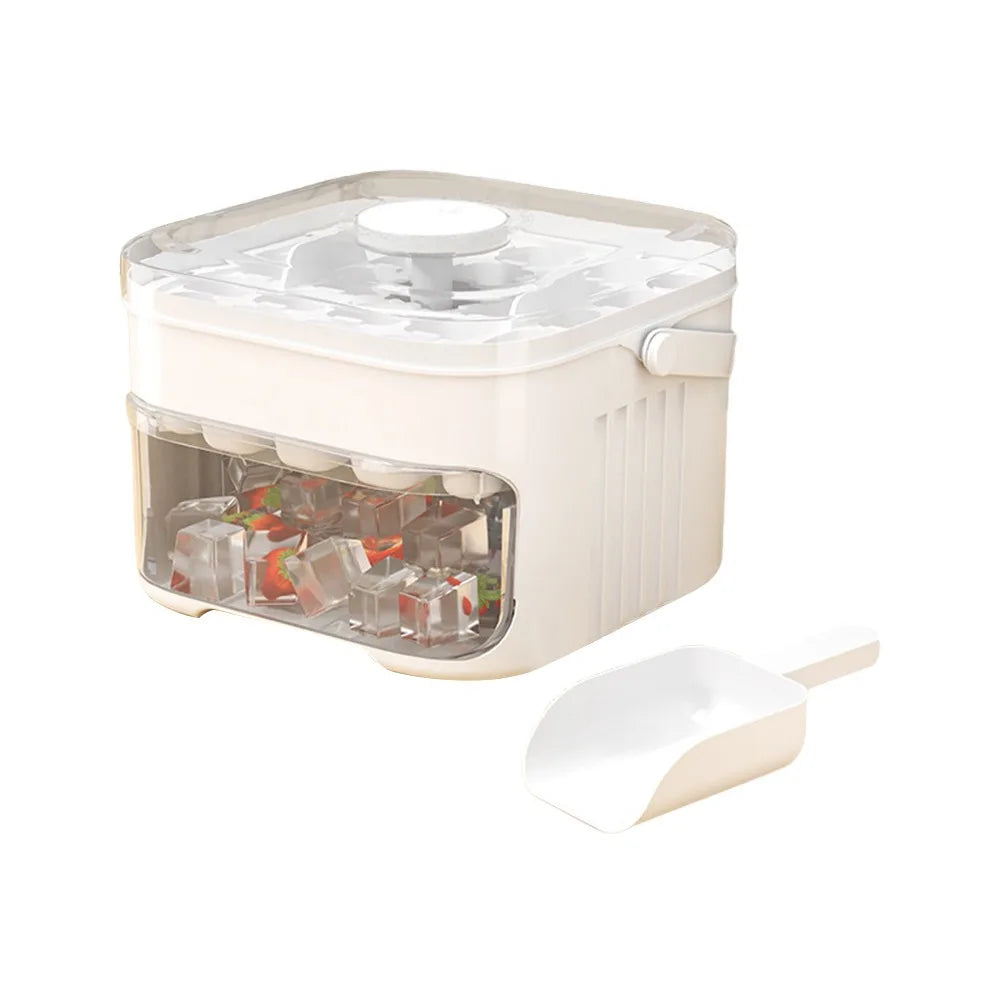 50 Grid Ice Tray Ice Mold with Storage Cover and Handle Stackable Silicone Ice Mold Kit for Easy Removal From Refrigerator