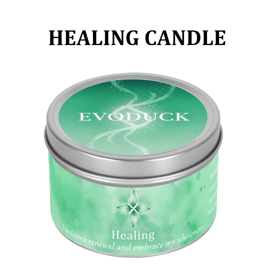 3Pcs Protection & Cleansing Crystal Intention Scented Candle Set, White Sage & Frankincense Scented Soy Candles with Black Tourmaline & Evil Eye Charm, Negative Energy Clearing Aromatherapy Tin Candles, Halloween Witchy House