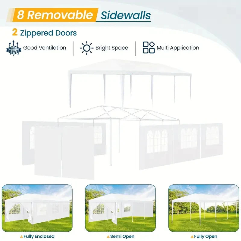 10x10/10x20/10x30ft Party Tent Outdoor Canopy Tent with Removable Sidewalls, Waterproof Party Tents for Parties,Wedding Events,BBQ