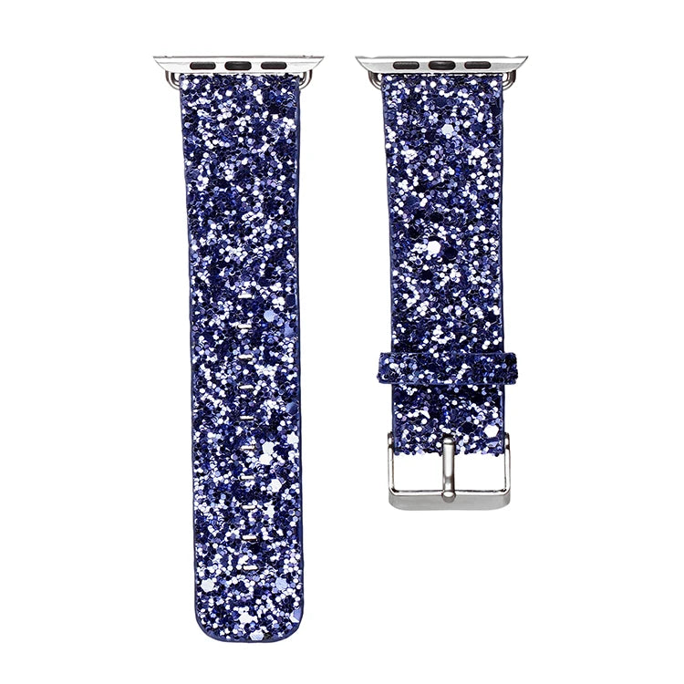 Christmas Bling Shiny PU Leather Wrist Strap for Apple Bracelet Watch Band for iWatch Series 6 5 4 3 2 38/40mm 42/44mm Watchband