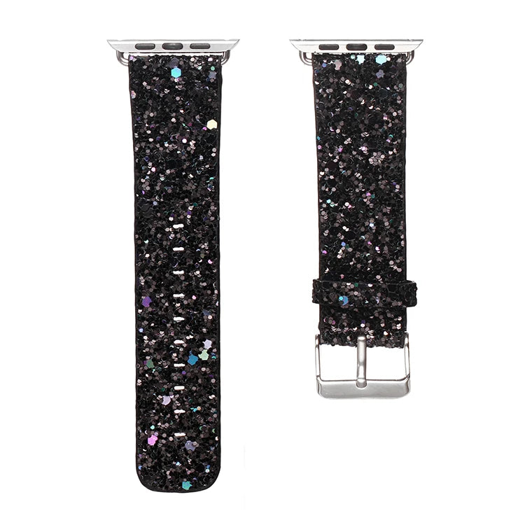 Christmas Bling Shiny PU Leather Wrist Strap for Apple Bracelet Watch Band for iWatch Series 6 5 4 3 2 38/40mm 42/44mm Watchband