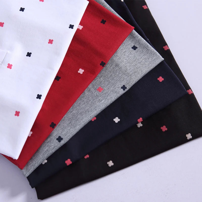 Women's Summer Cotton Shirt - Slim Fit Foldable Flip Collar Short Sleeve Printed Casual Top Trendy Button Design Fashion