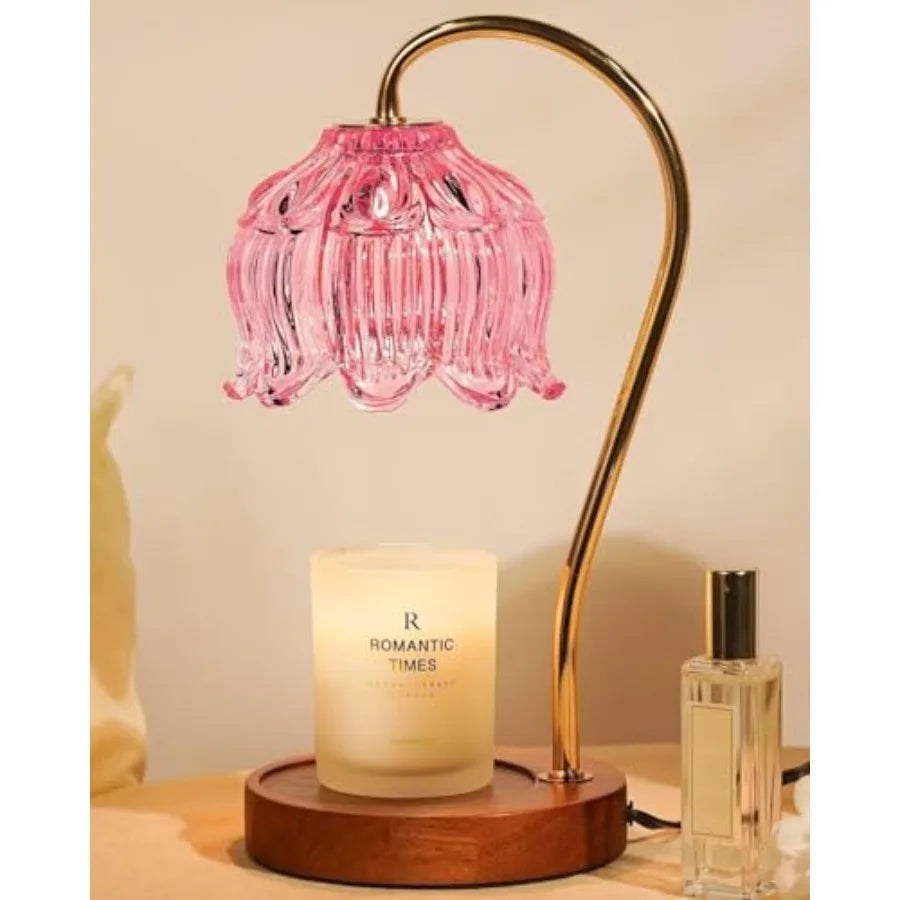 Strawberry Candle Warmer Lamp Height Adjustable, Lotus Strawberry Flower Lamp for Yankee Village Candles, Cute Candle Lamp with