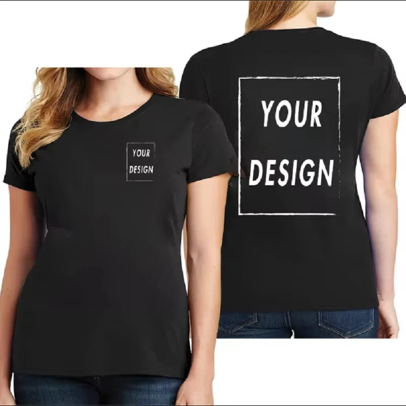Custom Team T-Shirt for Men & Women, Personalized Front Back Print Tee, Custom Text Logo Customizable Design High Quality Casual Top