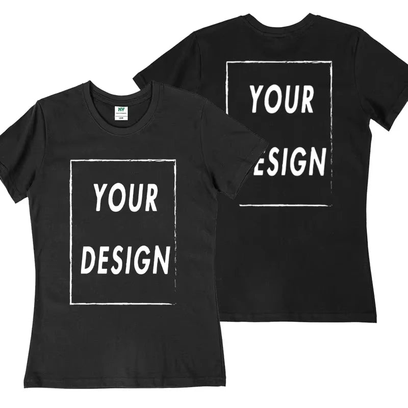 Custom Team T-Shirt for Men & Women, Personalized Front Back Print Tee, Custom Text Logo Customizable Design High Quality Casual Top