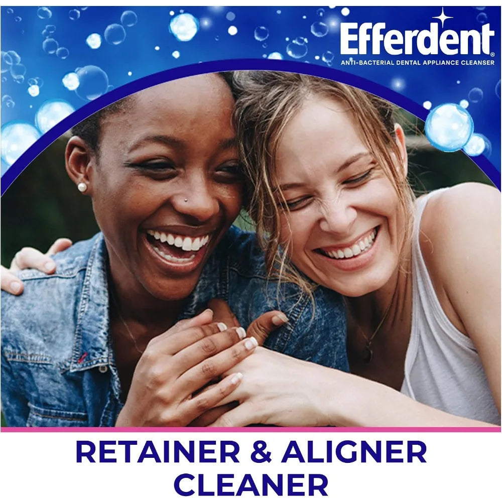 Effervescent Denture Cleaner Tablets for Dental Appliances Aligners Mouth Guards and Retainers Minty Fresh Breath Cleaning Solution Deep Stain Removal and Antibacterial Formula Odor Eliminator for Daily Use Safe and