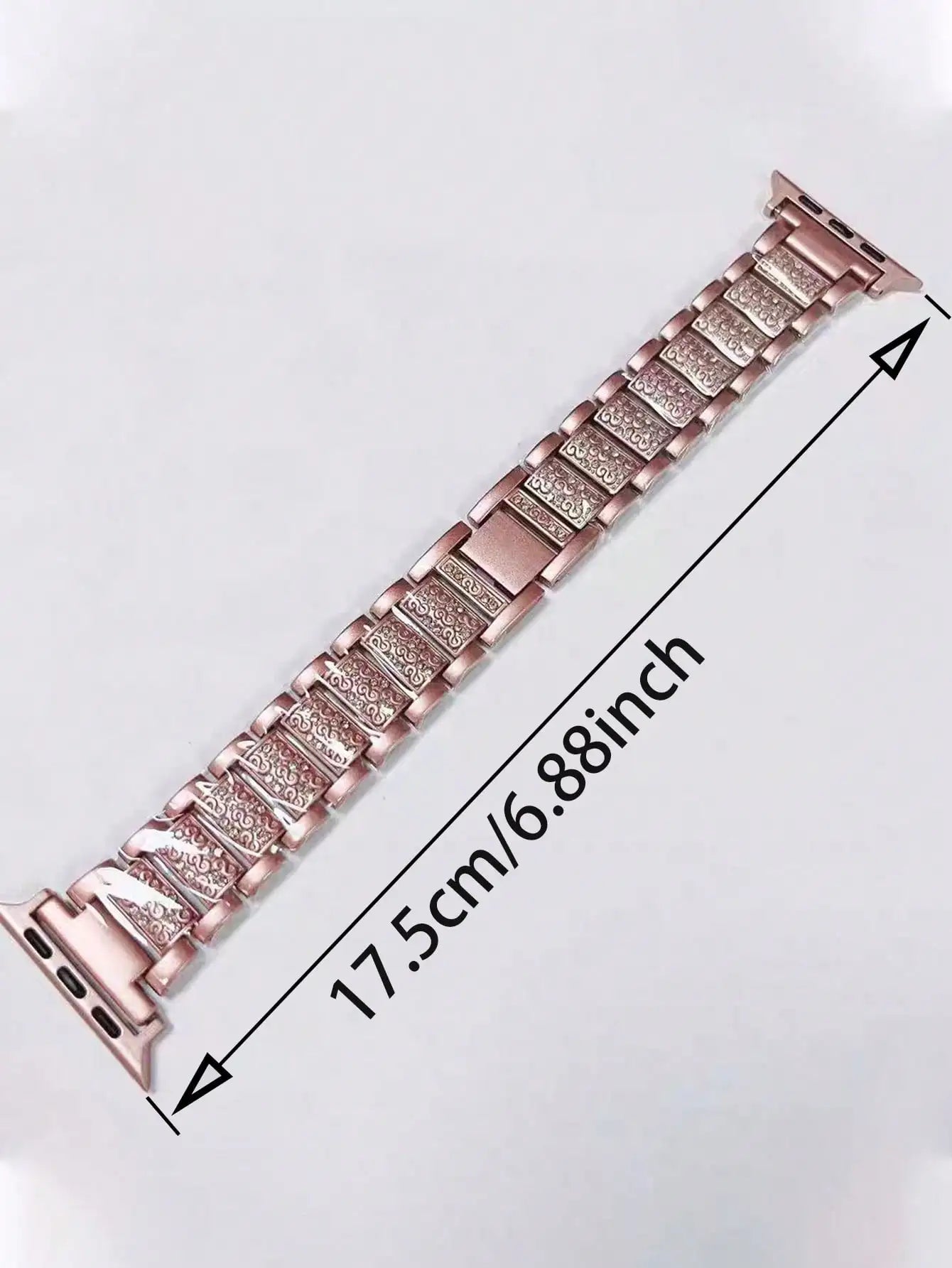 Pink Shiny Diamond Metal Strap & Bling Protective Case 2Pcs Set for Apple Watch, Women Luxury Jewelry Accessory, S(38/40/41) M(42/44/45/49) L(S10/S11 42) XL(S10/S11 46), Compatible with Ultra3/Ultra2/Ultra, SE3/SE2/SE, Series