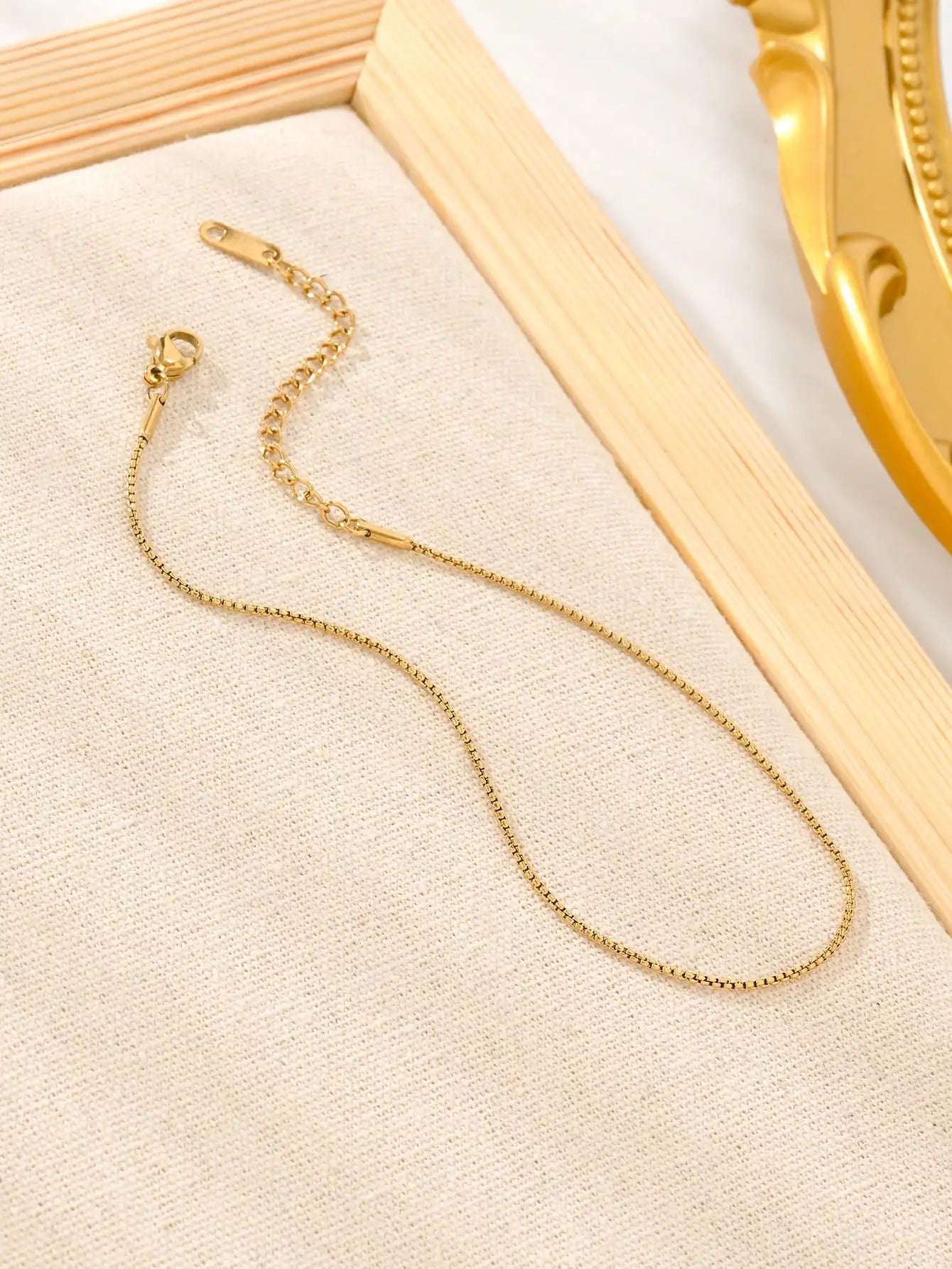 1pc Stainless Steel Minimalist Thin Chain Anklet For Women, Beach Vacation Style Jewelry