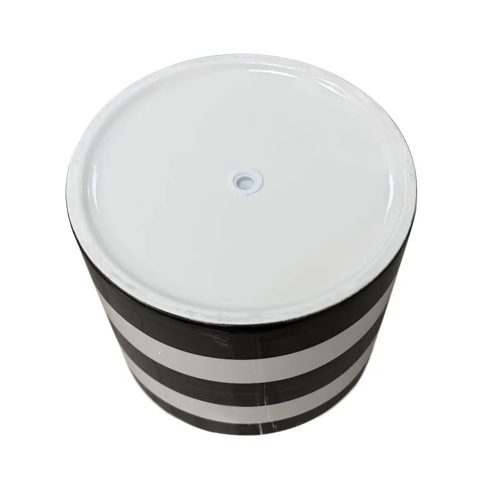 Large Round Ceramic Flower Pot Planter Modern Rich Black and Arctic White Indoor Outdoor Home Garden Decor