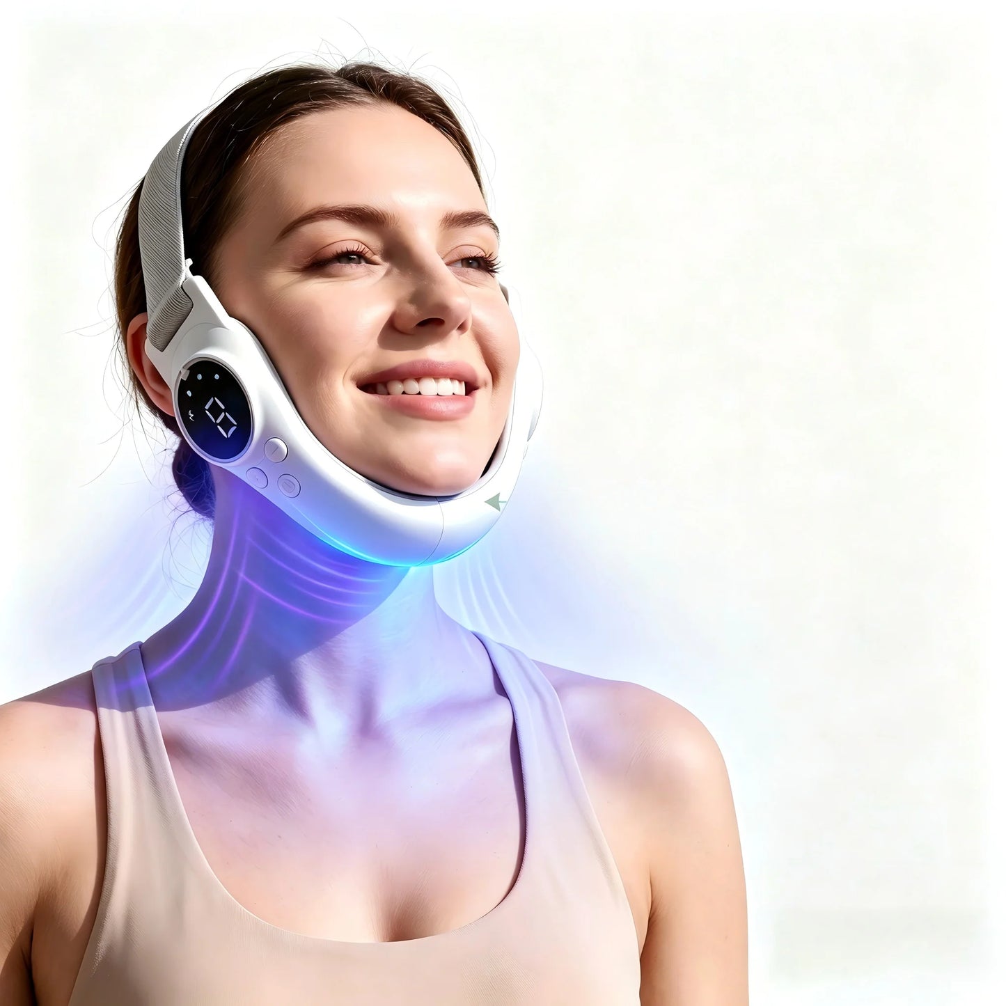 Home Professional SPA Beauty Instrument Ladies V Face Lifting Artifact Colorful Light Warm Care Rechargeable Design Universal Face and Neck High Efficiency Help Skin Care Product Absorption