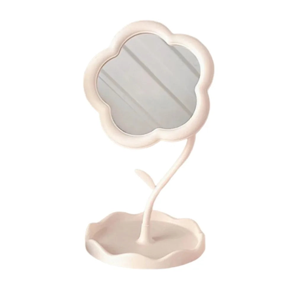 Sunflower Makeup Mirror with Jewelry Storage - Cute Heart Shape, Detachable Hanging & HD Beauty Mirror