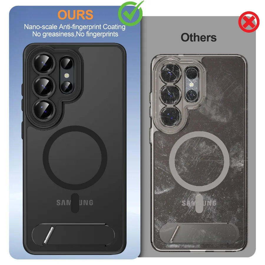 Magnetic for Samsung Galaxy S26 Ultra Case, [Compatible with MagSafe][Full Camera Protection][Built-in Invisible Kickstand] Tra