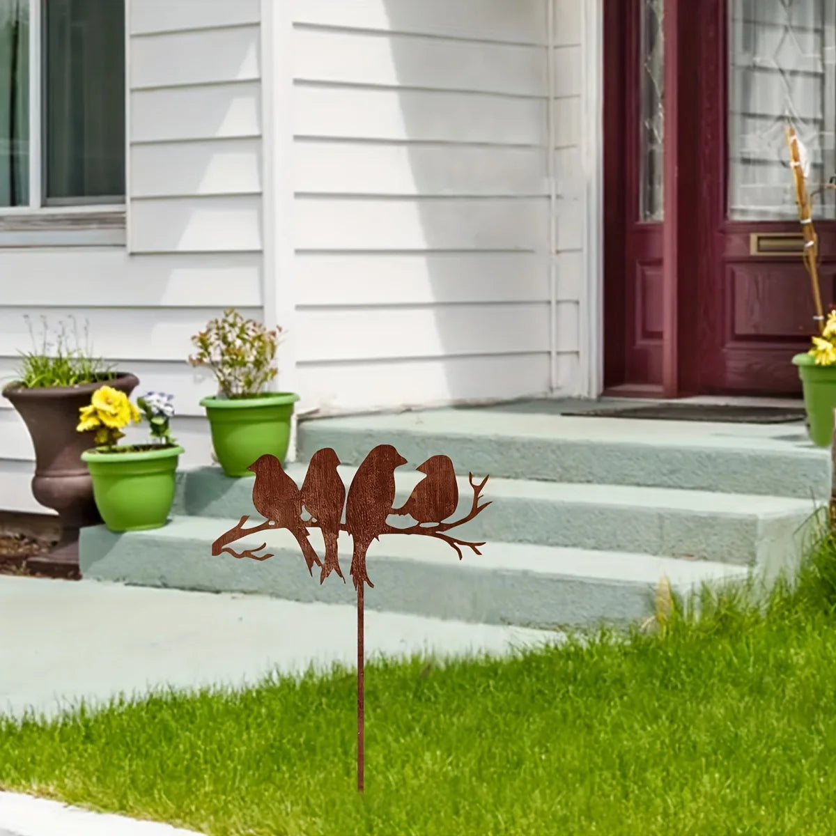Rusty Metal Bird Garden Stake – Decorative Outdoor Decor – For Garden Patio Balcony Planter – Holiday Gift