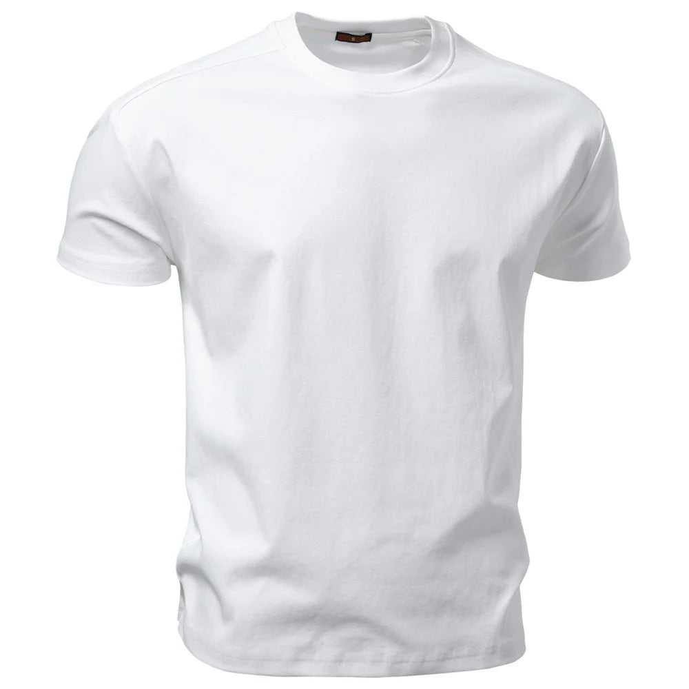 AIOPESON Men's Cotton O-Neck Soft Touch Comfortable Tee Solid Color 8 Colors Breathable Lightweight Daily Casual T-Shirt