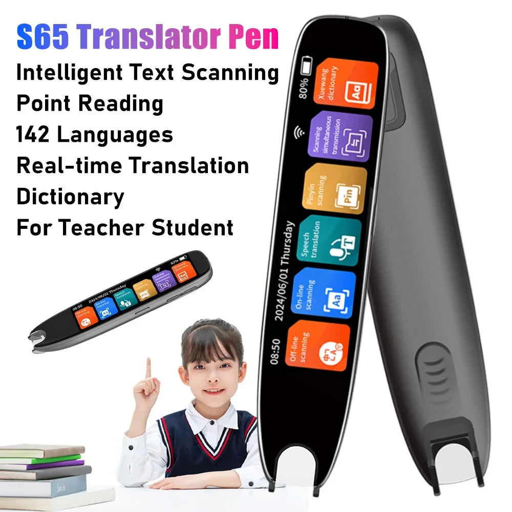 S65 142 Languages Translator Smart Voice 9 Offline Translation Pen Digital International Scanning Dictionary For Teacher Student