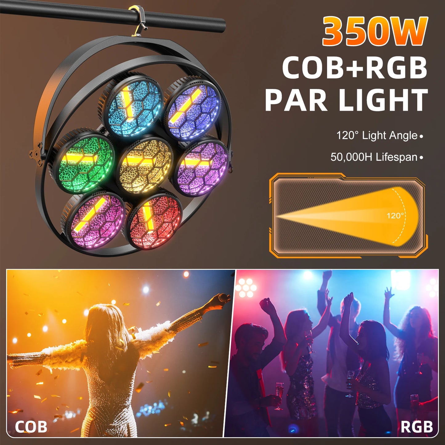 350W COB LED Retro Lights Linear Vintage Light Stage Effect Lighting Projector for Party Concert Wedding Theater Live Show Club