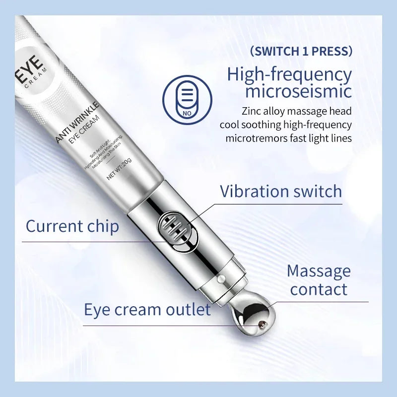 Rejuvenating Electric Massage Eye Cream For Wrinkles Fine Lines Hydration