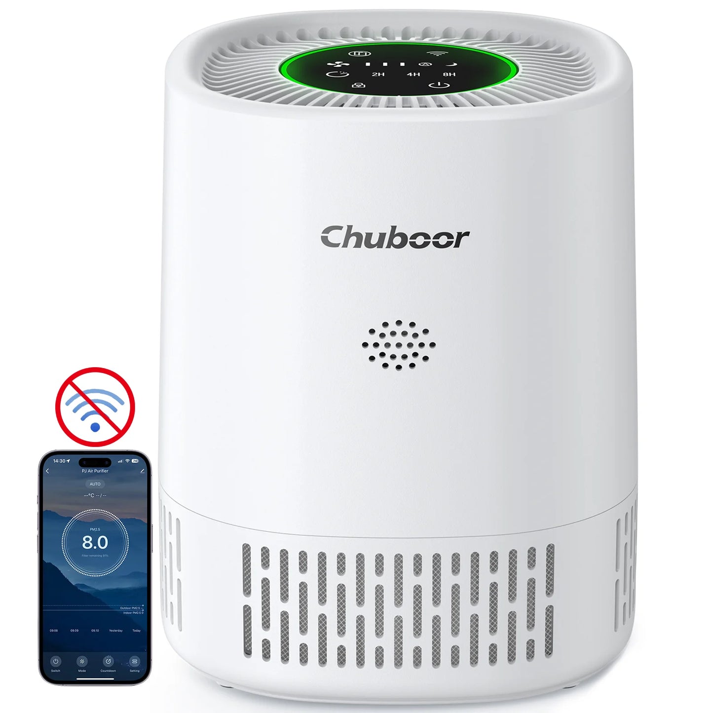 Chuboor Air Purifier Quiet Air Cleaner with High-Efficiency Filtration,H13 HEPA Removes Smoke, Dust, Pollen, Pet Hair