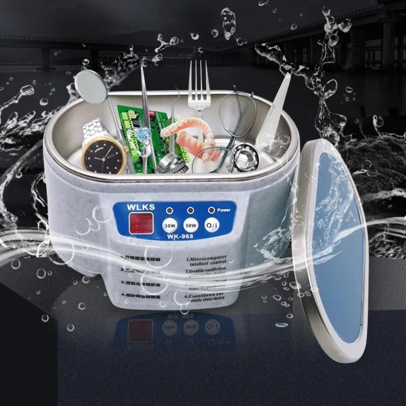 Ultrasonic Cleaner 30W Sonicator Bath 40Khz Degas For Watches Contact Lens Glasses Denture Teeth Electric Makeup Razor 110V