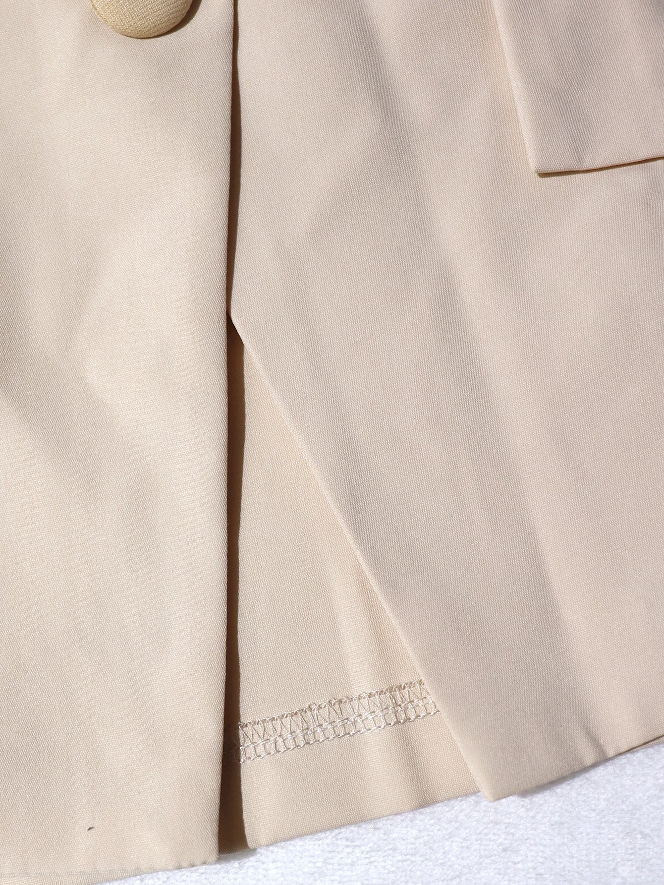 2-Piece Beige Lapel Sleeveless Blazer Vest Pleated High Waist Mini Skirt Set Women Office Work Wear Outfit