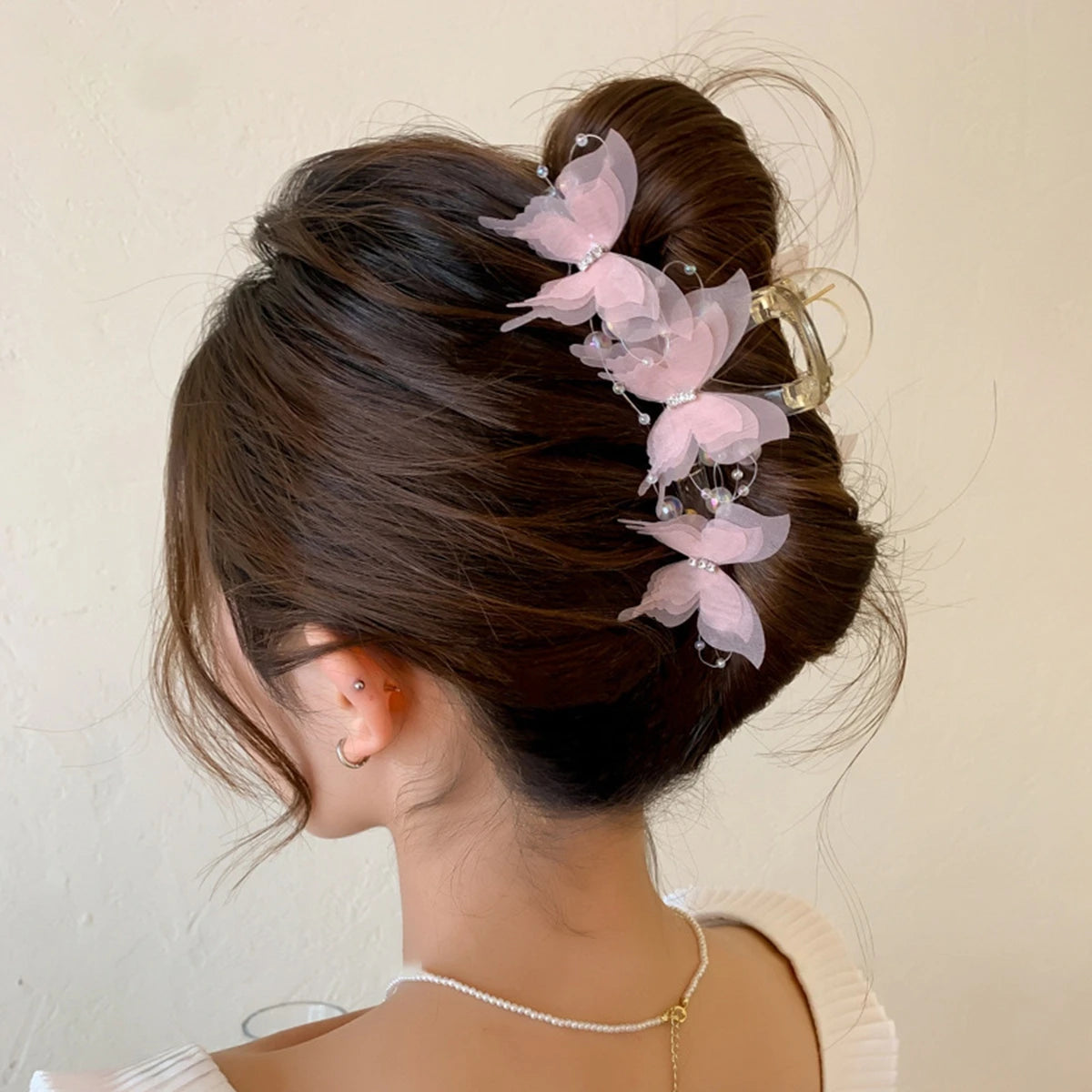Super Fairy-Like Butterfly Hair Clip, Large Shark Clip, Back-Of-Head Hair Clip for Girls and Women,