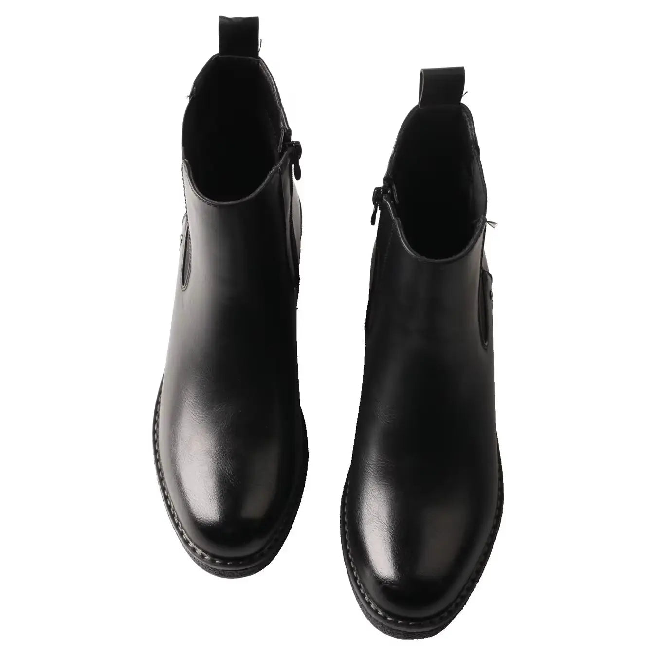 TMA EYES Women's Vintage Loafers Chunky Heel Ankle Boots Spring Autumn Casual British Style Fashion Patent Leather Comfortable Non-Slip Office Shoes