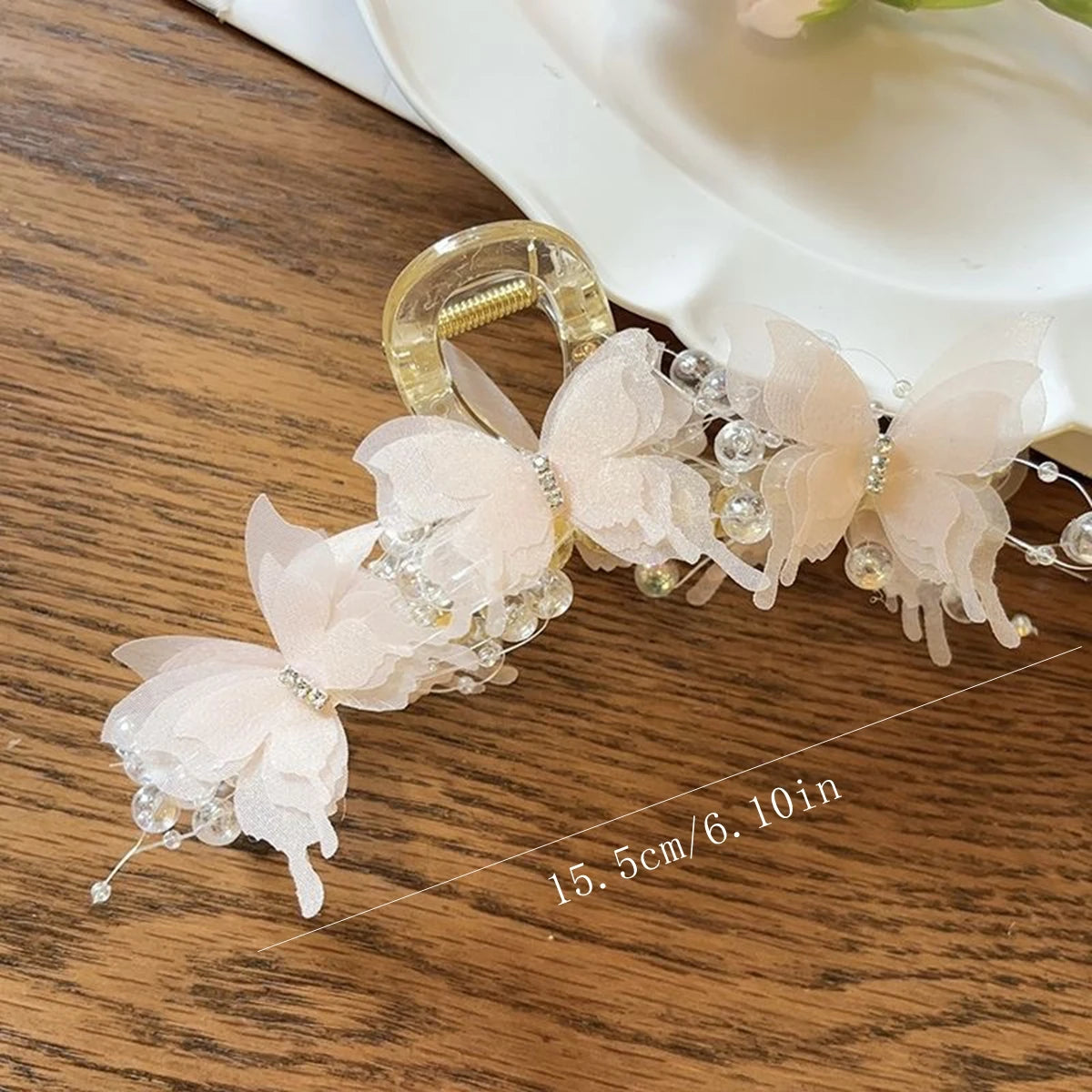 Super Fairy-Like Butterfly Hair Clip, Large Shark Clip, Back-Of-Head Hair Clip for Girls and Women,