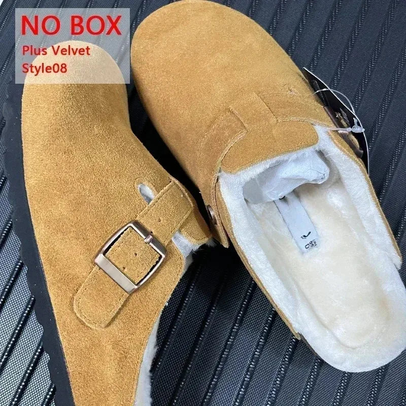 Summer Soft Footbed Suede Sandals Women And Men Fashion All-Match Couples