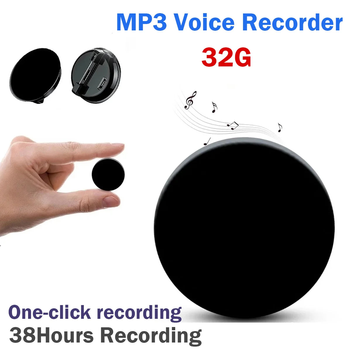 32G Mini Voice Recorder HD Noise Reduction Voice Activated Professional Dictaphone Digital Audio Voice Recorder MP3 Player