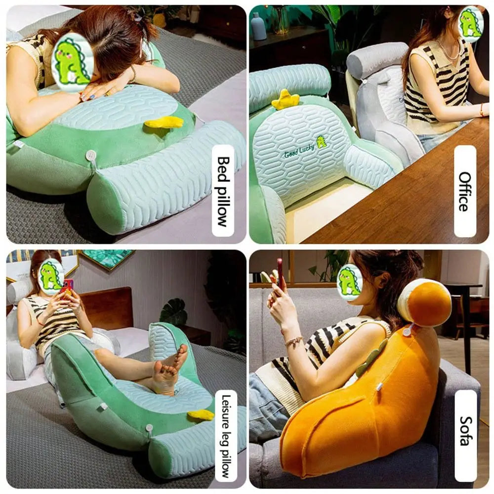 Bed Reading Pillow, Backrest Pillow With Armrest, Pocket And Washable Pillowcase, Sofa Headboard Home Decor Pillow