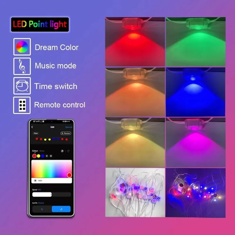 MIMIRGB 300FT 180LED Permanent Outdoor Light Smart RGBIC Side House Light 72 Scene Modes Outdoor Lighting for Party Garden Patio