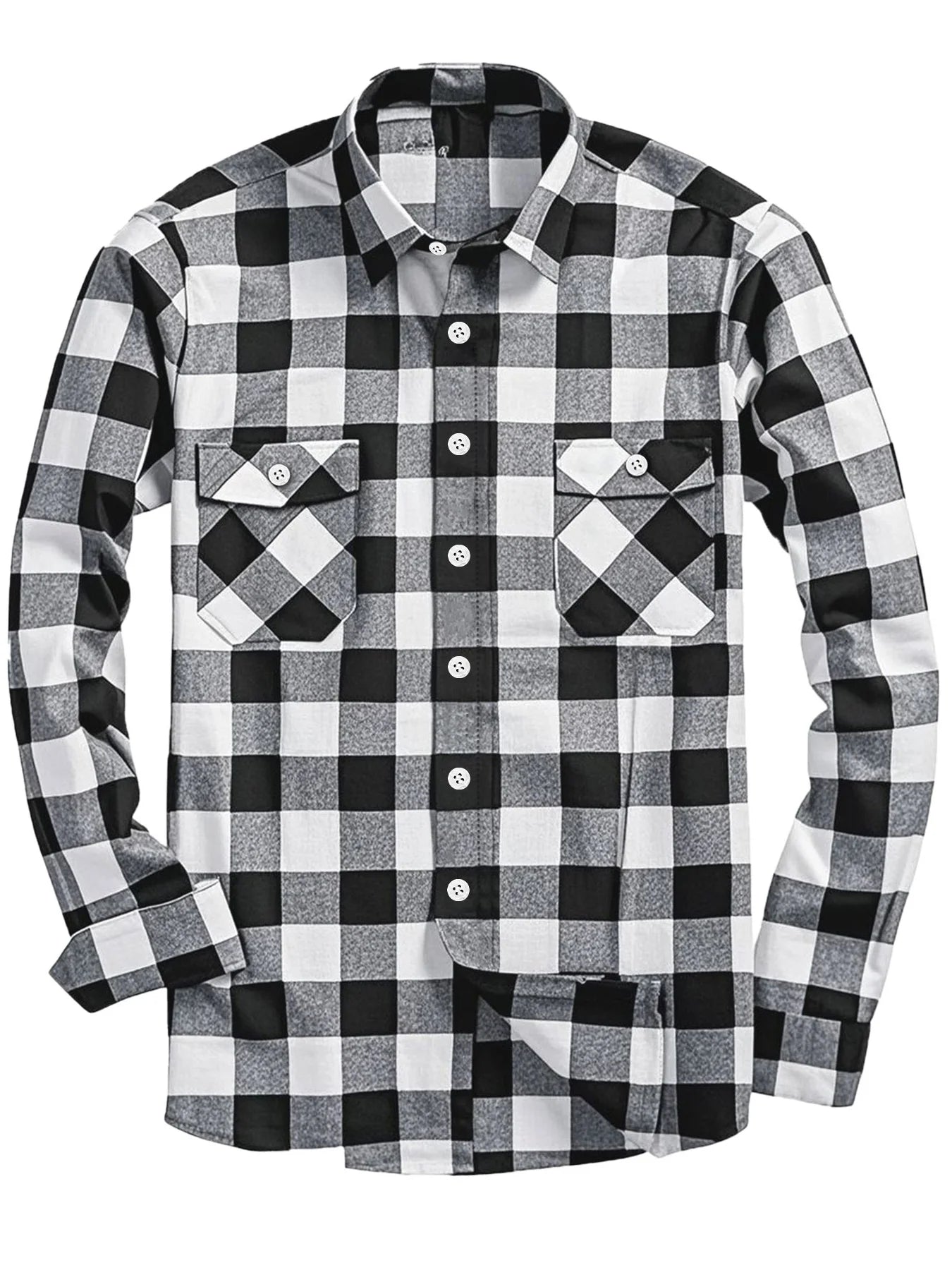 Fashion‑Comfortable Men's Long‑Sleeve Casual Shirt for Spring and Autumn, Classic Turn‑Down Collar with Buttons and Chest Pocket, Versatile Blouse