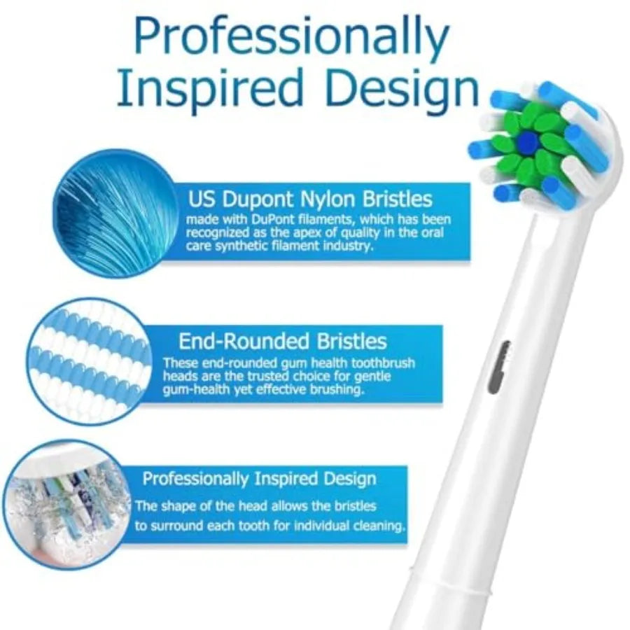 Replacement Brush Heads Fit for Braun Oral b, Compatible with Oral-B Pro 1000/2000/3000/5000/6000 Smart and Genius Electric Too